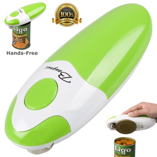 BangRui Smooth Soft Edge Electric Can Opener with One-Button Start and One-Button Manual Stop(Green)