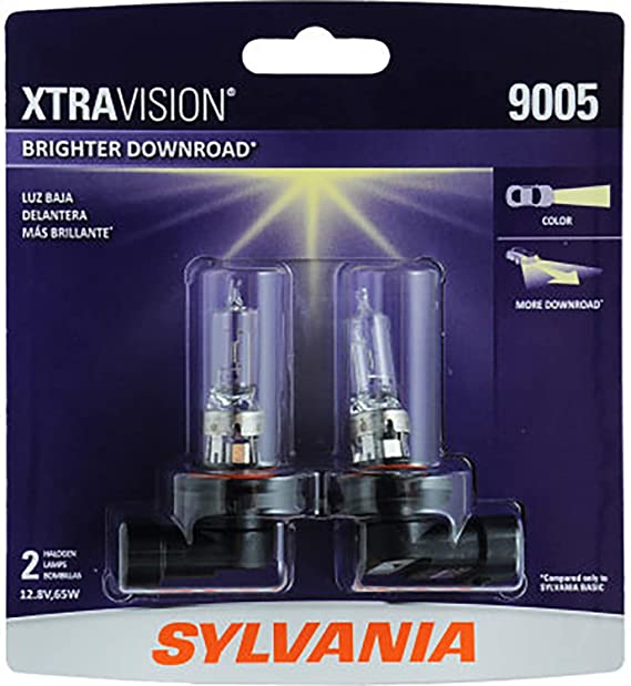 SYLVANIA 9005 XtraVision Halogen Headlight Bulb, (Pack of 2)