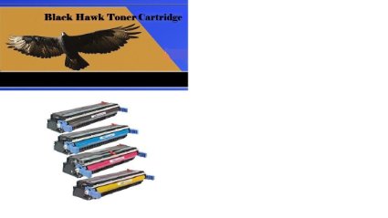 BlackHawk Compatible Toner Cartridges Set For Use With HP Color LaserJet 5500 /5550 Printers -One Each Of C9730A Black, C9731A Cyan, C9732A Yellow and C9733A Magenta