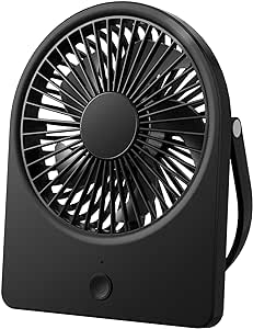 EasyAcc USB Desk Fan, USB Fan Silent Powerful [Strong Wind Ultra Quiet] - 3 Speeds/Wall Hang/180°Rotatable/USB-C Corded Powered-Small Desk Fan Portable Fan for Bedroom Home Office （No Battery）