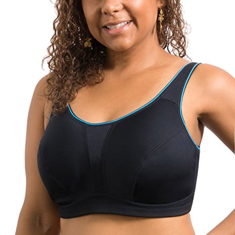 SYROKAN Women's Bounce Control Wirefree High Impact Full Figure Support Sports Bra