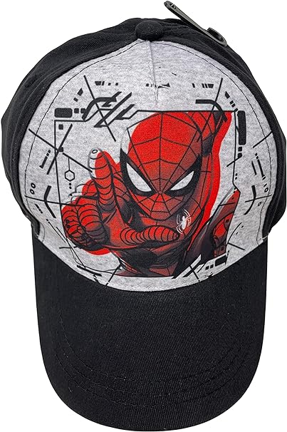 Marvel Spiderman Hat for Boys, Spider-Man Baseball Cap for Toddlers, Boys Ages 3-9 Multi-Colored, Multi-colored, 36-9 Years