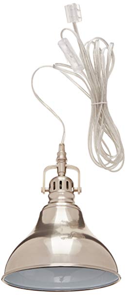 GLOBE ELECTRIC 65440 1LGT 1-Light Steel PlugIn Pendant