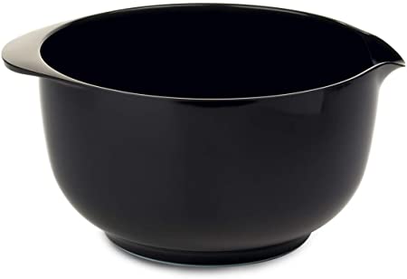 Port-Style Enterprises Inc. Margrethe Melamine Mixing Bowl, 4.2 Qt, Black