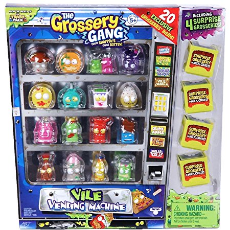 The Grossery Gang Season 1 Vile Vending Machine Package with 20 Exclusive Grosseries by Moose Toys