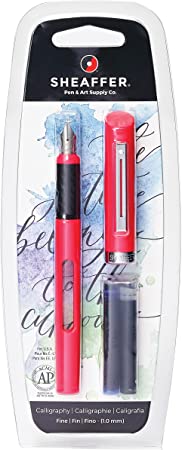 Sheaffer Viewpoint Calligraphy Fountain Pen with Fine Nib and 2 Ink Cartridges (1 Black & 1 Blue)