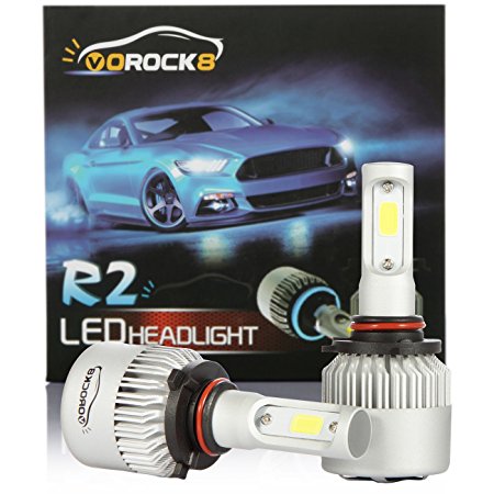 R2 COB 9005 H10 9145 8000LM LED Headlight Conversion Kit, High beam headlamp, DRL Lamp, HID or Halogen Head light Replacement, 6500K Xenon White, 1 Pair- 1 Year Warranty