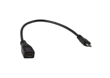 YCS Basics Black 6 Inch Cellphone / Tablet USB Micro Male to Female Sync & Charging Extension Cable