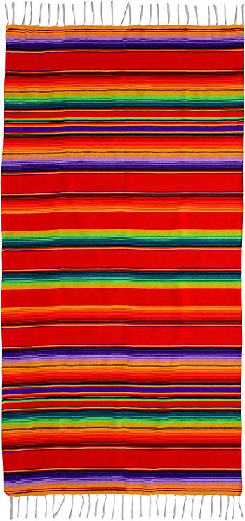 El Paso Designs Mexican Serape Blankets Bright & Colorful Saltillo Serape Blanket