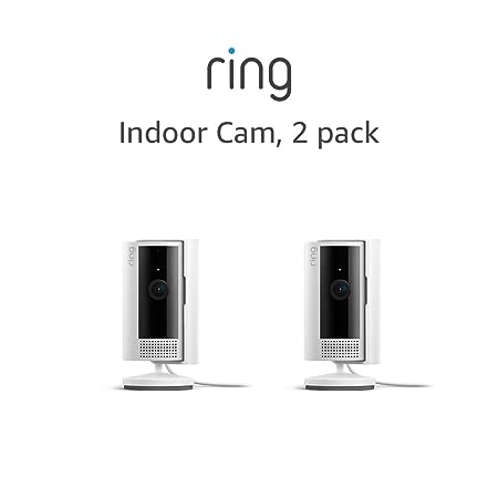 Ring Indoor Cam | 1080p HD Video & Colour Night Vision, Two-Way Talk, and Manual Audio & Video Privacy Cover (2023 release) | 2-pack, White