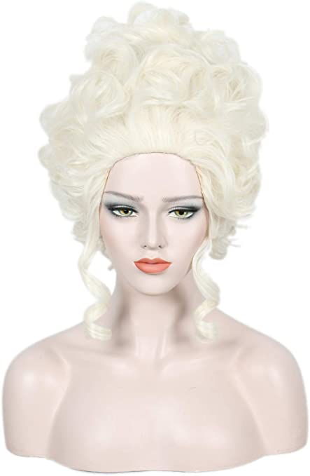 Linfairy Short Blonde Wig for Women fits 50s 80s Costume