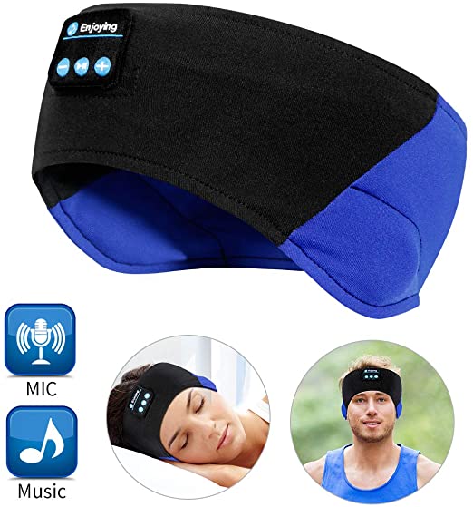 Music Headband Headsets, Bluetooth Sleeping Running Headphones Headband Sports Blue Color