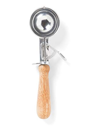 Fox Run 8664 Vintage Trigger Ice Cream Scoop, 9", Beachwood and Aluminum