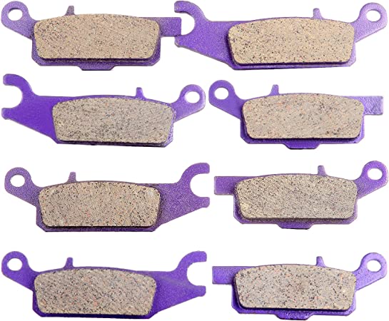 ECCPP FA444 Brake Pads Front and Rear Carbon Fiber Replacement Brake Pads Kits Fit for 2009-2014 for Yamaha Grizzly 550, 2007-2017 for Yamaha Grizzly 700