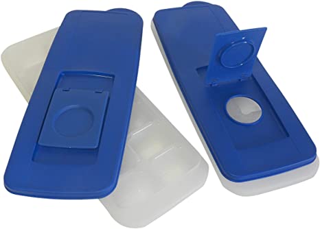 Set of 2 No Spill Ice Cube Tray with Removable Cover Blue Easy Release, Stackable, Compact, Odorless, BPA-Free Ice Molding Trays For Whiskey, Cold Drinks, Cocktails & Juice