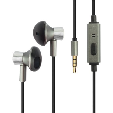 In-ear Headphones Earbuds,YCCTEAM Noise Cancelling Stereo Sound Wired Earbuds with Microphone for iPhone, iPad, iPod, Samsung Galaxy,HTC LG,Android Smartphones,Tablets,Computers,MP3 MP4(Slivery)