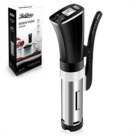 Betitay Sous Vide Cooker,Immersion Circulator - Precise Thermostat Within 0.1° - Touch Sensor Digital Control - Stainless Steel Cap in Super Quite Control System,1000 Watts