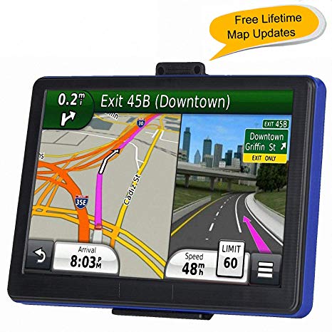 GPS Navigation for Car, 7 inches Lifetime Map Update Spoken Turn-to-Turn Navigation System for Cars, Vehicle GPS Navigator