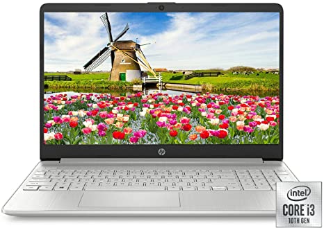 HP 15.6" HD Intel 10th Gen i3-1005G1 3.4GHz 4GB RAM 128GB SSD Webcam Windows 10 Laptop (1W830UA) (Renewed)