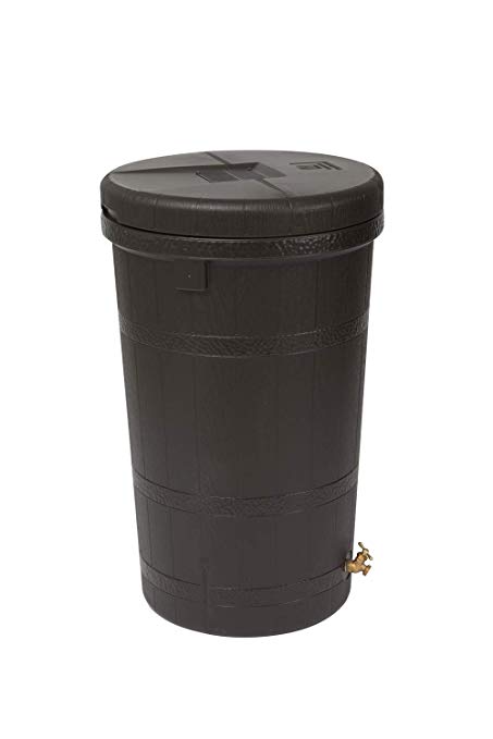 Good Ideas RW-ASPEN50-OAK Wizard Aspen 50 Gallon Saver-Oak Rain Barrel, Large,