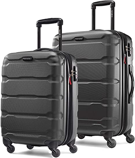 Samsonite Omni PC Hardside Expandable Luggage with Spinner Wheels, Black, 2-Piece Set (20/24)