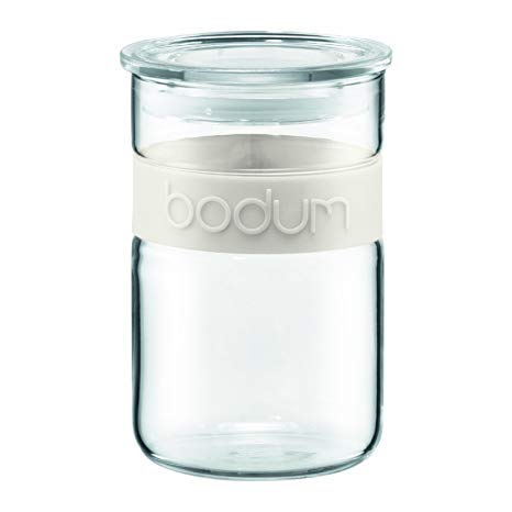 Bodum Presso 20-Ounce Glass Storage Jar, White