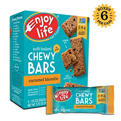 Enjoy Life Chewy Bars, Soy free, Nut free, Gluten free, Dairy free, Non GMO, Vegan, Caramel Blondie, 6 Boxes (30 Bars)