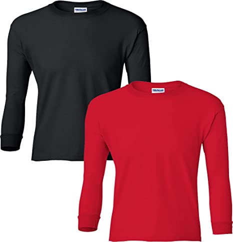 Gildan Kids' Ultra Cotton Youth Long Sleeve T-Shirt, 2-Pack