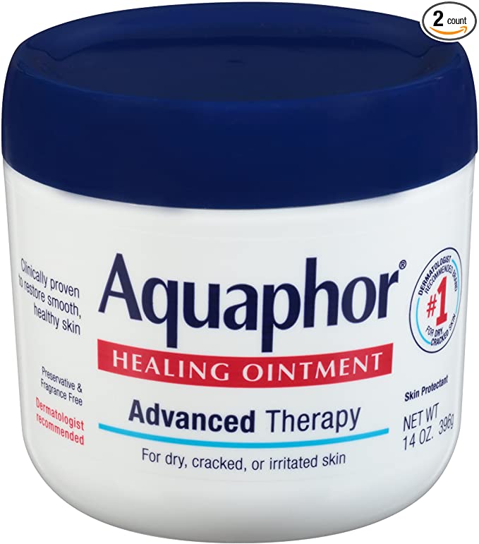 Aquaphor Healing Ointment - Moisturizing Skin Protectant for Dry Cracked Hands, Heels and Elbows, 14 oz. Jar