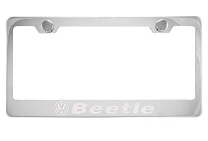 Volkswagen Beetle Chrome License Plate Frame with Caps