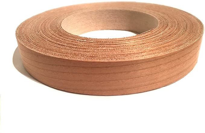 Edge Supply Cherry 3/4” X 50' Roll of Plywood Edge Banding – Pre-glued Real Wood Veneer Edging – Flexible Veneer Edging – Easy Application Iron-on Edge Banding for Furniture Restoration – Made in USA