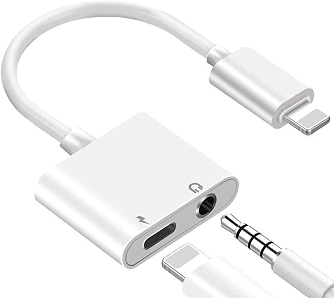 Headphone Adapter for iPhone 12 to 3.5mm Headset Cable Jack Aux Audio Dongle Adaptor Converter Accessories Compatible with iPhone 11 Pro/Xs MAX/XR/X/8/8Plus/7/ipad/iPod Support All iOS System - White