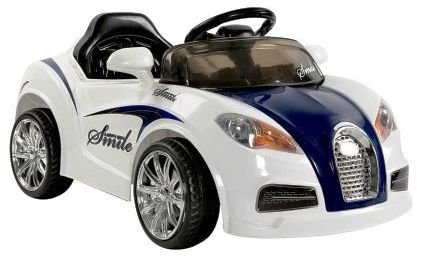Brunte Battery operated kids remote controlled White Car with music and in built speaker system