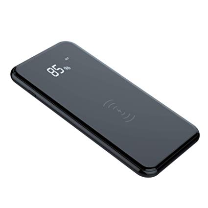 Wireless Portable Chargers by VsssPower | Slim and Lightest 10000mAh Power Bank External Qi Phone Charging Pad   Dual USB Output and LED Display 1FOR3 | Charge Up to 3 Devices Simultaneously