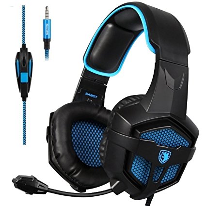 SADES SA807 Gaming Headset Multi-Platform New Xbox one PS4 Gaming Headphones Gaming Headsets Headphones For New Xbox one PS4 PC Laptop Mac iPad iPod (Black&Blue)