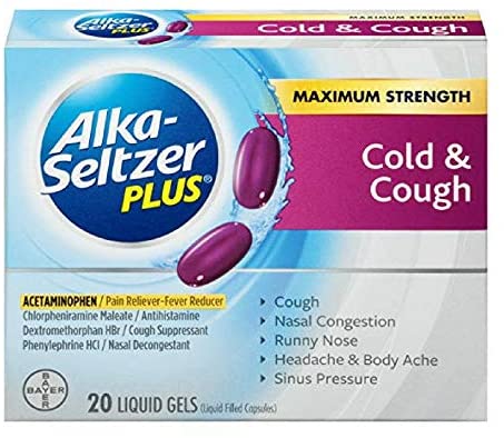 Alka-Seltzer Plus Cold and Cough Liquid Gels, 20 Count