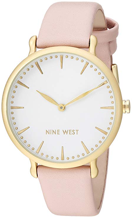 Nine West Women's NW/2110WTPK Gold-Tone and Light Pink Strap Watch