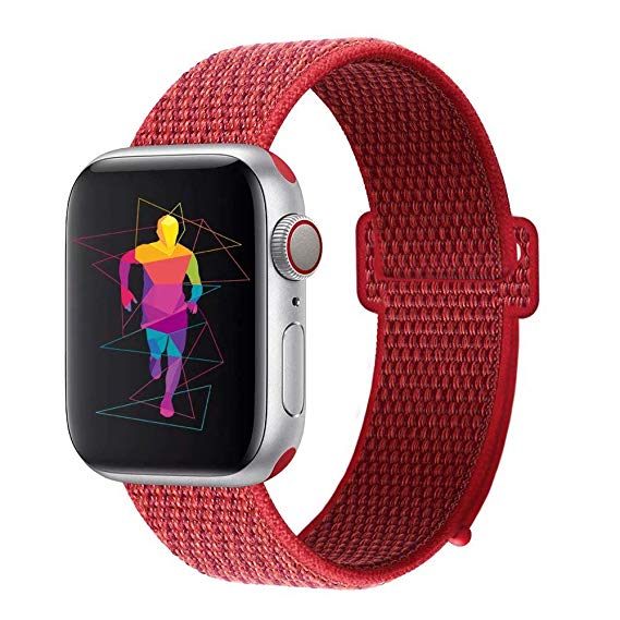 INTENY Sport Band Compatible with Apple Watch 38mm 40mm 42mm 44mm, Nylon Sport Loop, Strap Replacement for iWatch Series 4, Series 3, Series 2, Series 1