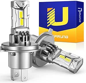 Ursprung Newest H4/9003/HB2 Bulbs, 26000LM Ultra Bright 800%, Truly 1:1 Mini Size, 3-Min Plug-N-Play, 6500K H4 Fog Light bulb with Fan, Pack of 2