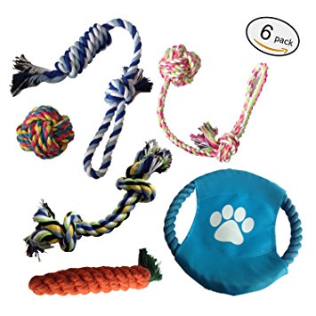 E-sports Durable Dog Toys, 6 Pack Indestructible Dog Toys for Aggressive Chewers