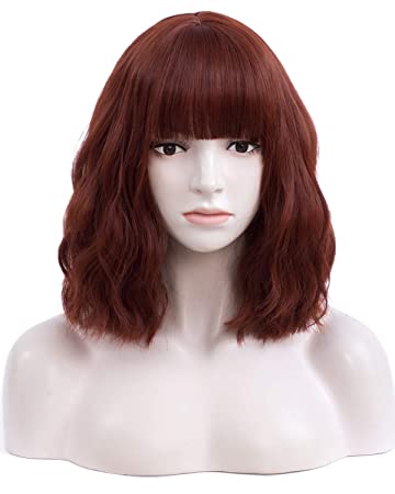 Netgo Wigs for Women, Natural Looking Heat Resistant Short Curly Wig for Girls Ladies Cosplay Party Daily Wear Premium Durable (Auburn)