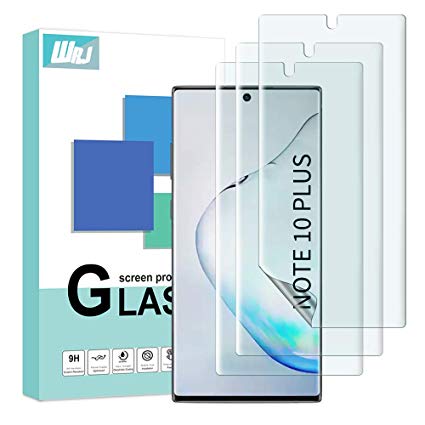 [3 Pack] WRJ for Samsung Galaxy Note 10 Plus/Note 10  /Note 10 Plus 5G Screen Protector, HD [TPU Film] with HydrateSkin, [Not Glass] [Anti-Scratch] Flexible Film,Lifetime Replacement Warranty