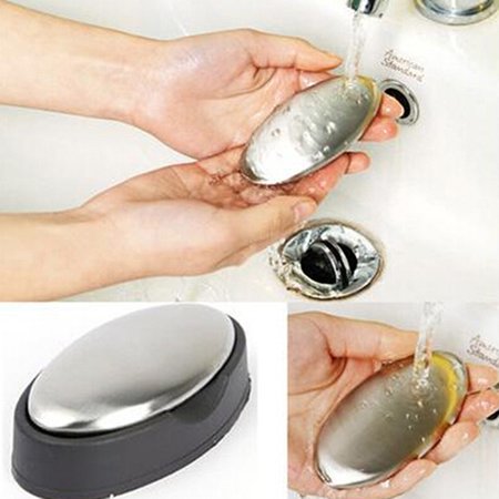 SUPERHOMUSE Creative Stainless Steel Soap Kitchen Bar Fast Removal Hand Smell Eliminating Odor