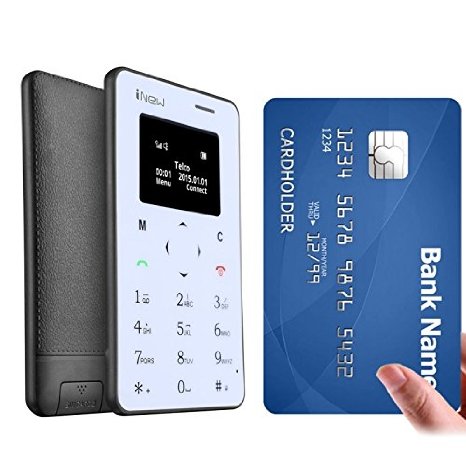 iNew Mini 1 Ultrathin Card Phone, Small Size, 0.96 inch Screen Single Micro SIM, Bluetooth (Black)