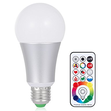 Boomile E26 LED Light Bulb with Remote Control, Timming 10W E27 RGB   Daylight White LED Color Changing Light Bulb, Dimmable Led Lamp, 120 Color Choices, Decorative Mood Light
