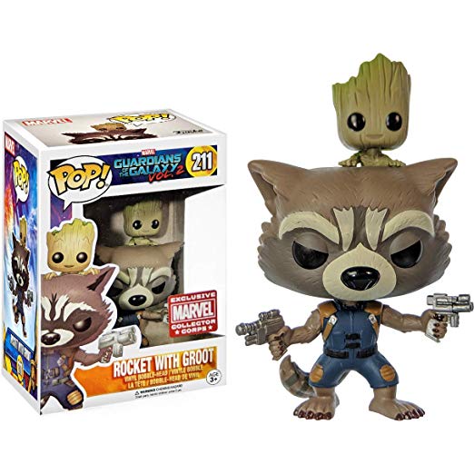 Funko Pop! Marvel Guardians of the Galaxy vol. 2 #211 Rocket with Groot Marvel Collector Corps Exclusive