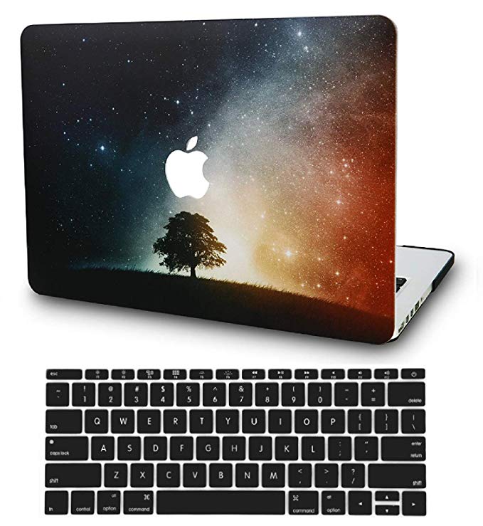 KEC Laptop Case for MacBook Pro 13" (2018/2017/2016) w/ Keyboard Cover Plastic Hard Shell A1989/A1706/A1708 Touch Bar (Lonely Tree)