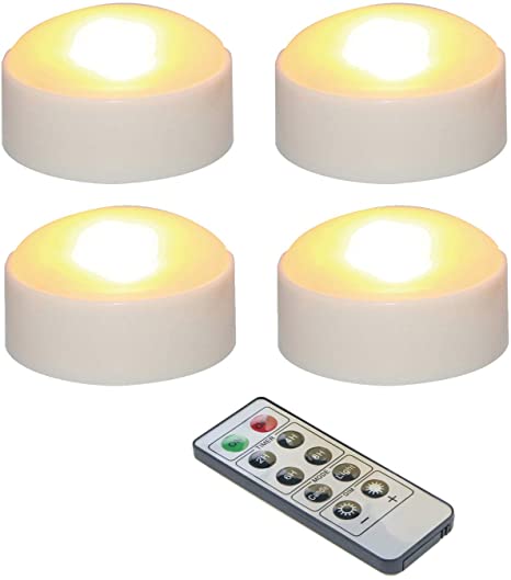 4 Pack Halloween LED Pumpkin Lights with Remote and Timers Battery Operated Jack-O-Lantern Lights Bright Flickering Flameless Electric Candles for Halloween Decor Holiday Decorations White Color