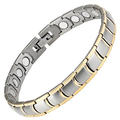 Willis Judd Womens Two Tone Titanium Magnetic Bracelet with Link Removal Tool 75quot