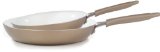 WearEver C944S2 Pure Living Nonstick Scratch-Resistant Durable Ceramic Coating Healthy PTFE-PFOA-Cadmium Free Dishwasher Safe Oven Safe 10-Inch and 8-Inch Saute Pan  Fry Pan Cookware Set 2-Piece Gold